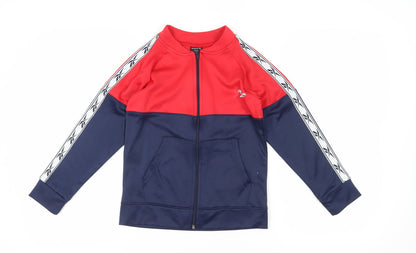 Additional front view of Reebok boys’ red and blue full zip sweatshirt, size 8