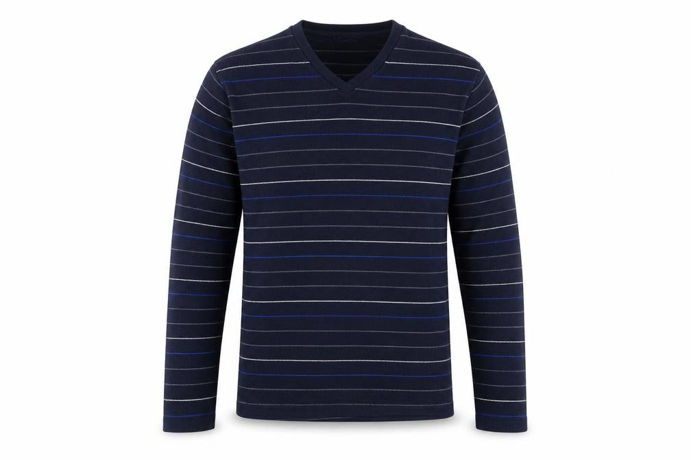 Marks & Spencer Men's Blue Striped Sweatshirt L