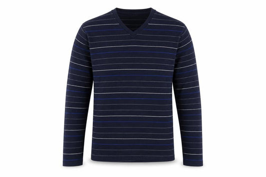 Marks & Spencer Men's Blue Striped Sweatshirt L
