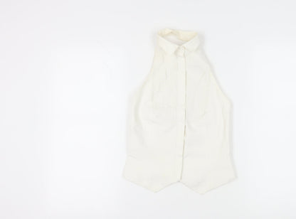 Mango Women's Ivory Camisole Blouse, M, Sleeveless, Elegant