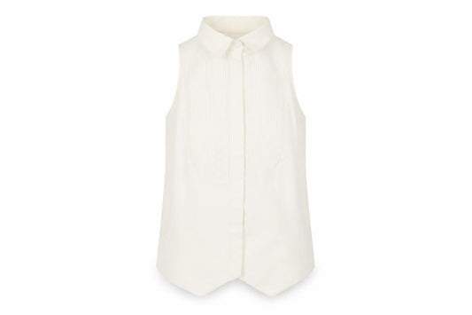 Mango Women's Ivory Camisole Blouse, M, Sleeveless, Elegant