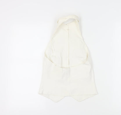 Mango Women's Ivory Camisole Blouse, M, Sleeveless, Elegant