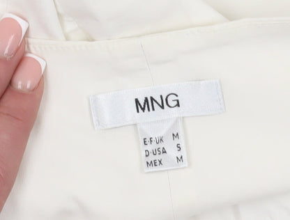 Mango Women's Ivory Camisole Blouse, M, Sleeveless, Elegant