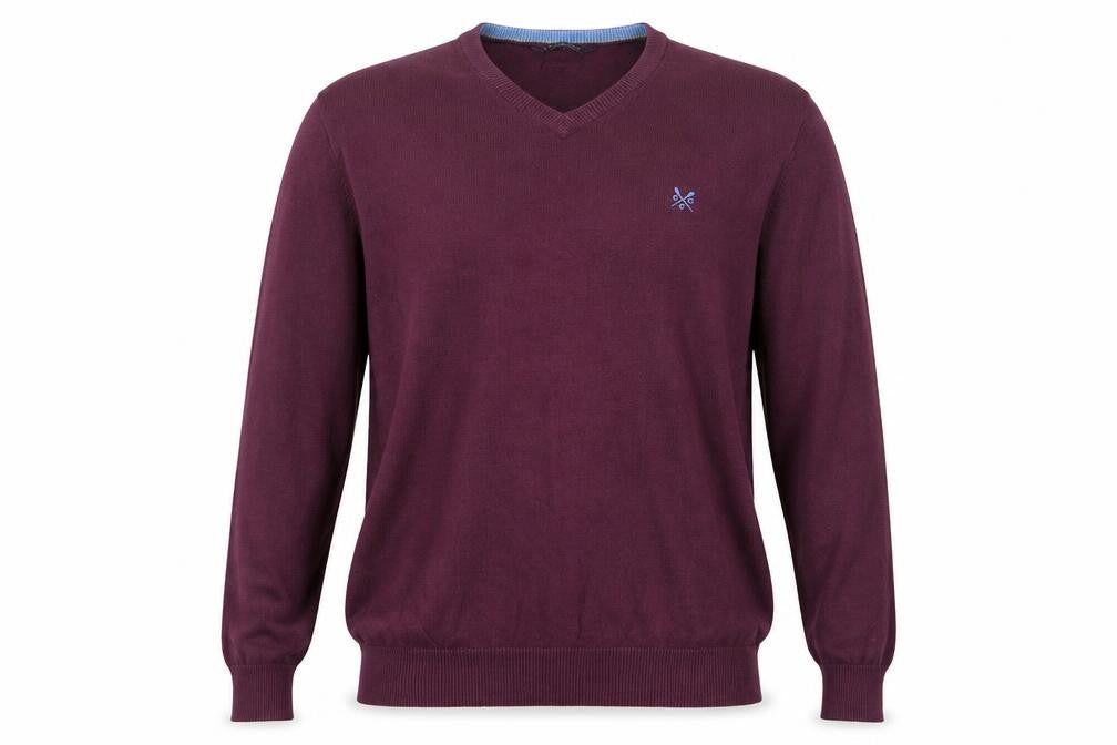 Crew Clothing Co. Men's XL Purple V-Neck Pullover Jumper