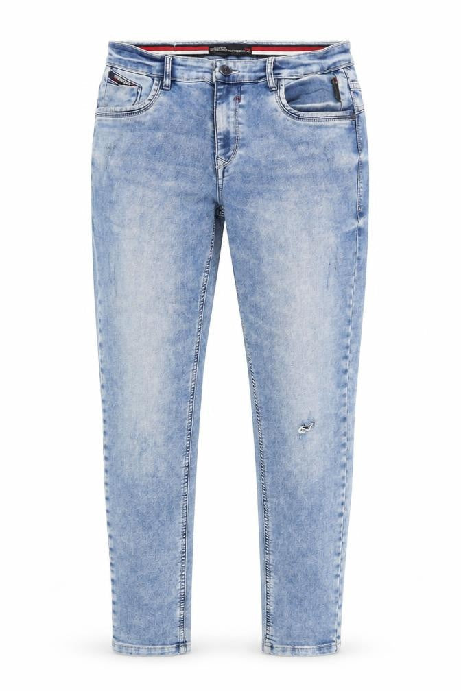 Nostrum Men's Light Blue Slim Fit Tapered Jeans 33