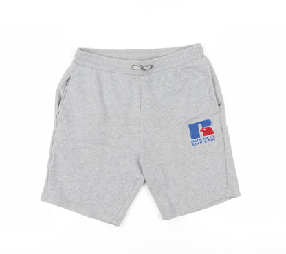 Additional front view of Russell Athletic Grey boys’ shorts 14-15 years athletic fit