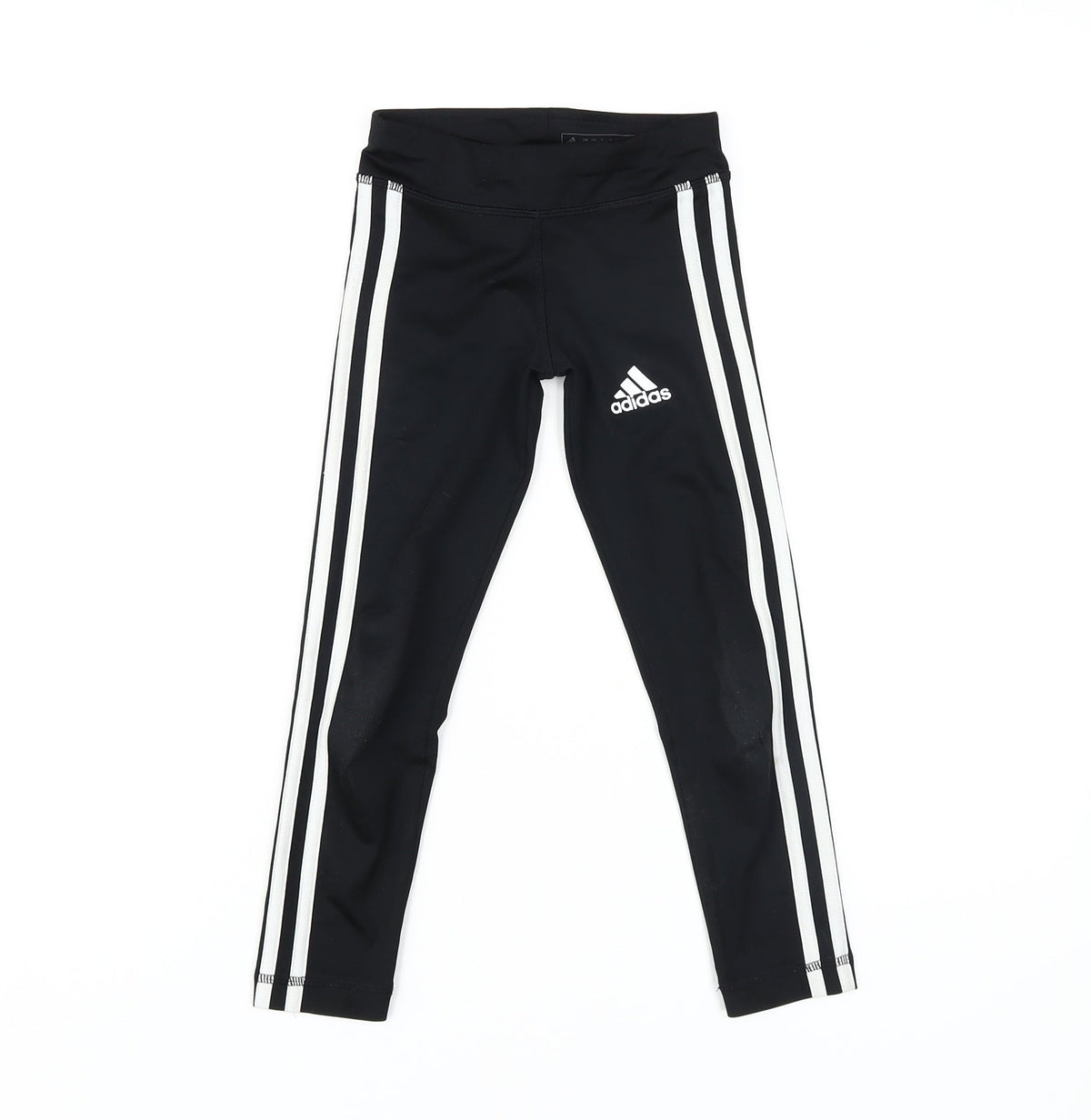 Additional front view of Adidas girls’ black leggings -, size 5-6, years, activewear