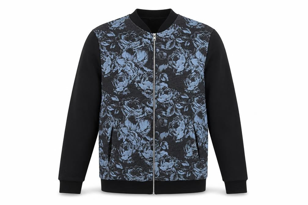 ASOS Men's Black Floral Bomber Jacket, Size S