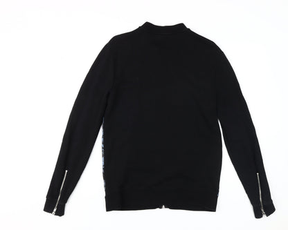 Back view of ASOS Men's Black Floral Bomber Jacket, size S