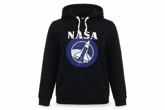 NASA Black Unisex Hoodie, Size 10, Logo Pullover