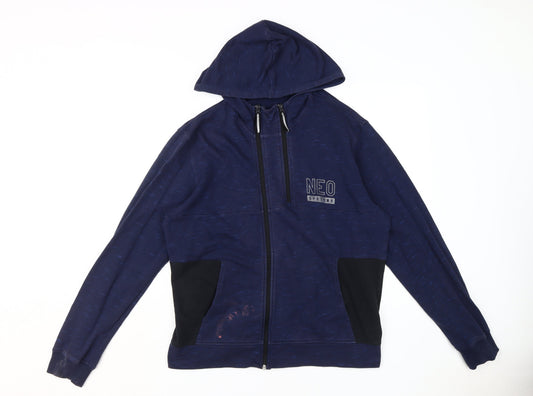 Adidas Men's Blue Full Zip Hoodie, Size L