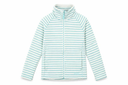 Front view of Craghoppers girls’ green striped full zip sweatshirt 10-11 years