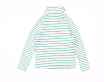 Back view of Craghoppers girls’ green striped full zip sweatshirt 10-11 years