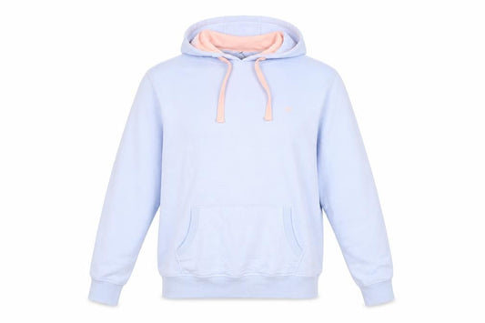 Front view of Crew Clothing Blue Pullover Hoodie, size S