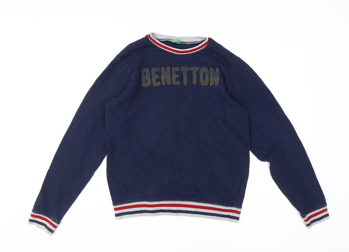 Additional front view of United Colors of Benetton Blue boys’ 2xl pullover sweatshirt
