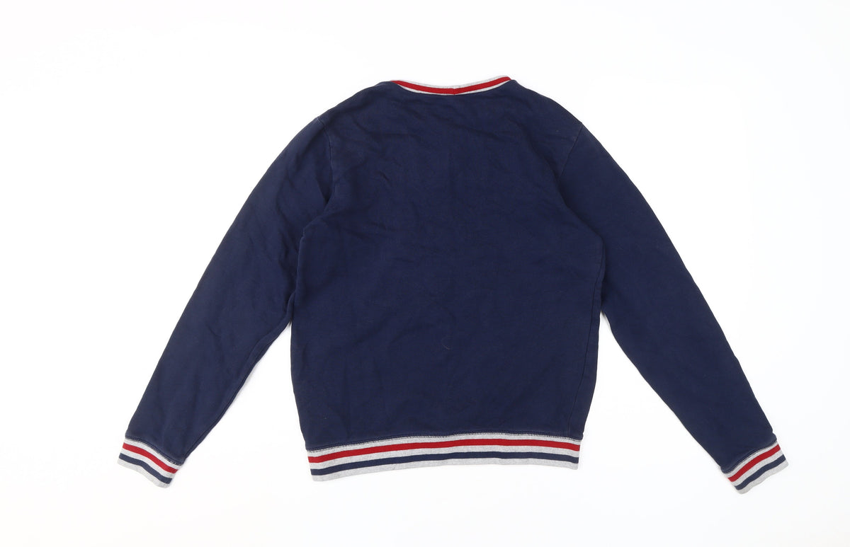 Back view of United Colors of Benetton Blue boys’ 2xl pullover sweatshirt