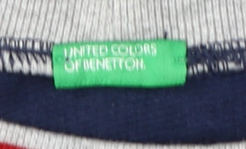 Close-up detail of United Colors of Benetton Blue boys’ 2xl pullover sweatshirt