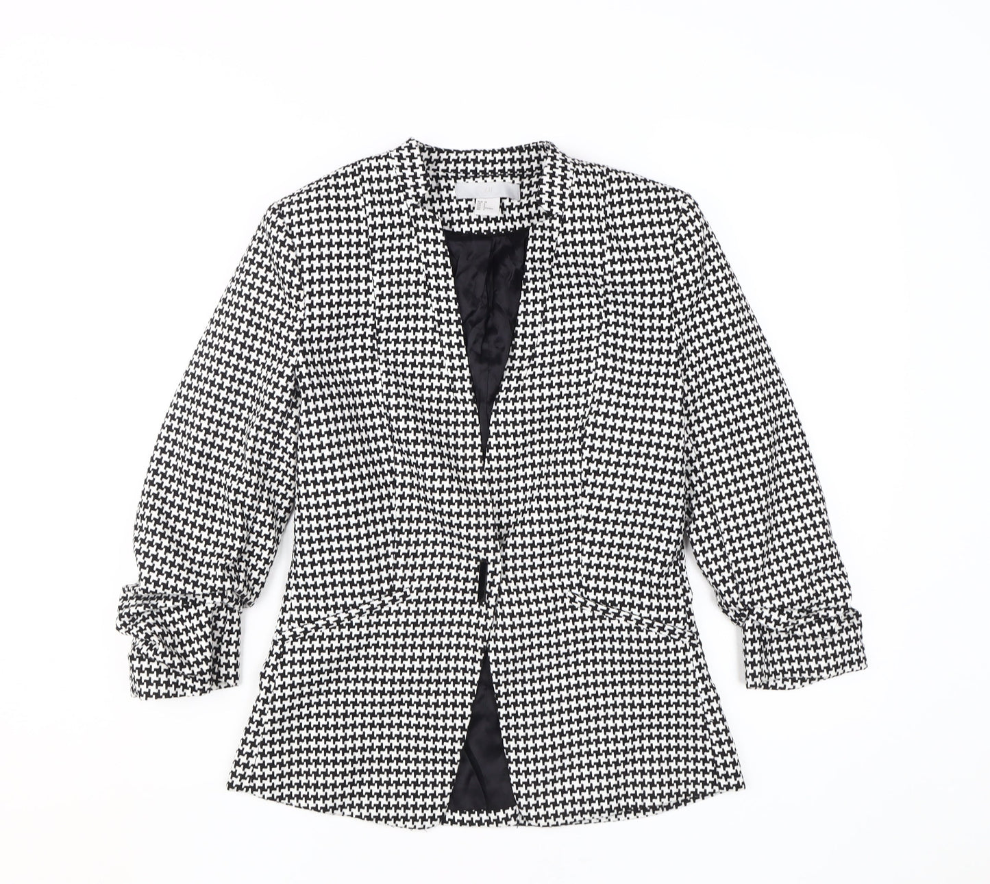 H&M Women's Black & White Check Blazer Size 6