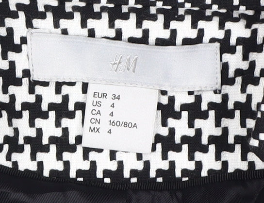 H&M Women's Black & White Check Blazer Size 6