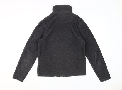 Back view of Canda Men's Grey Fleece Jacket, size S, Full Zip
