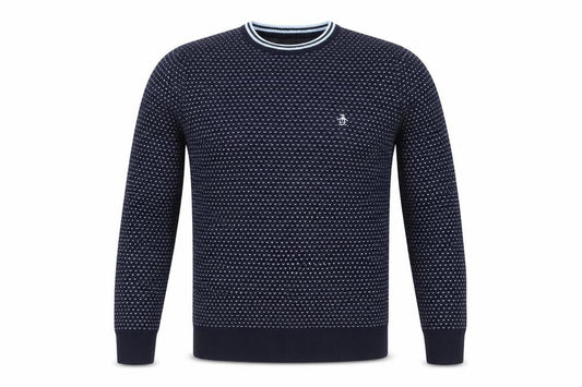 Original Penguin Men's Blue Crew Neck Pullover Jumper, Size M