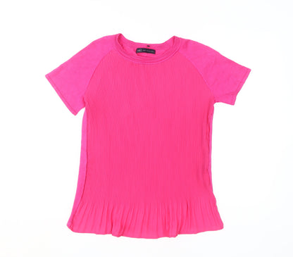 Marks & Spencer Women's Pink Basic T-Shirt Size 8