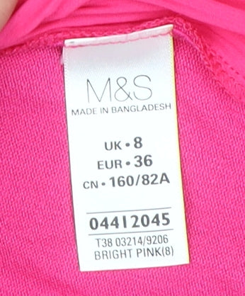 Marks & Spencer Women's Pink Basic T-Shirt Size 8