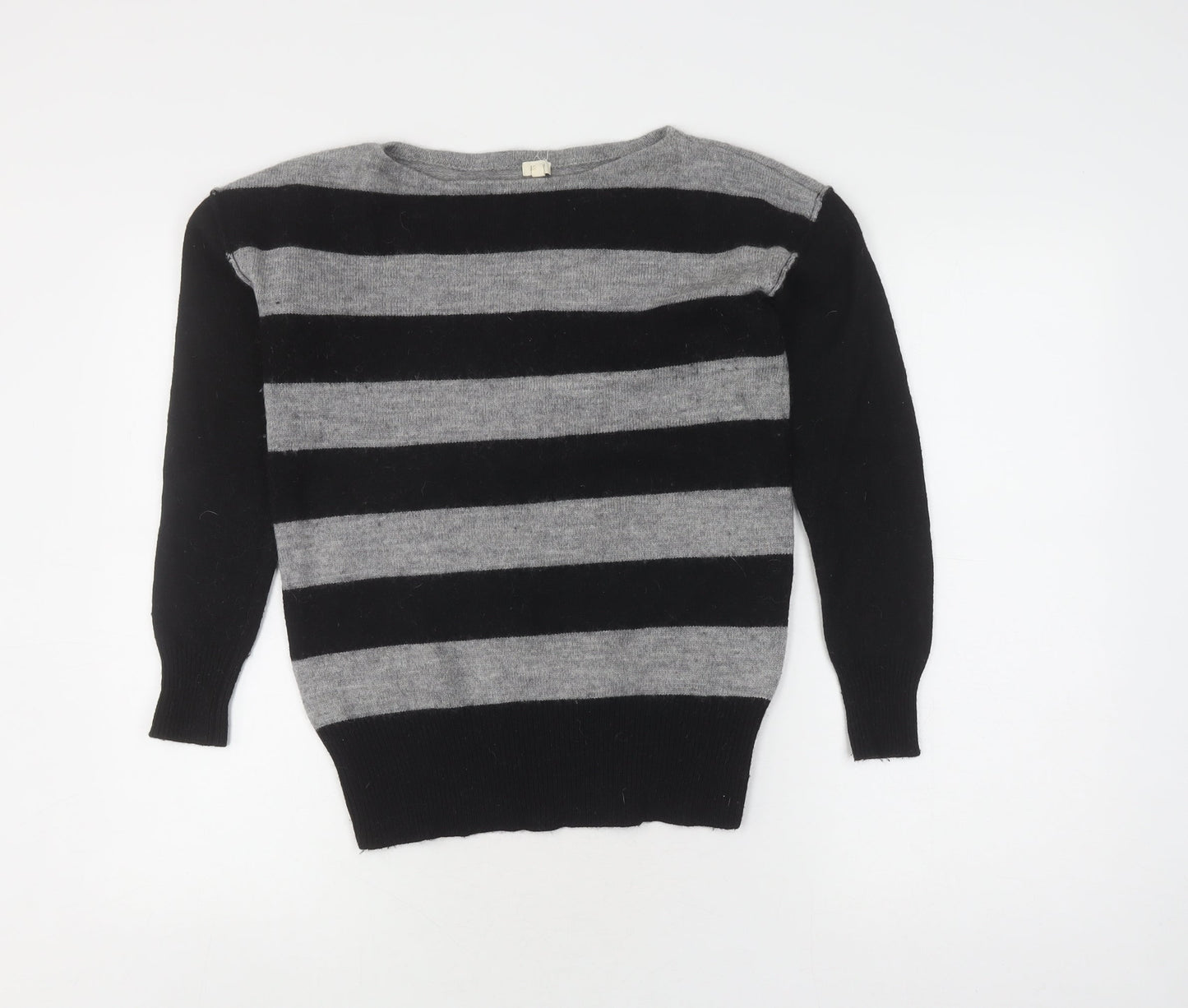 J.Crew Women's Black Stripe Pullover Jumper Size S