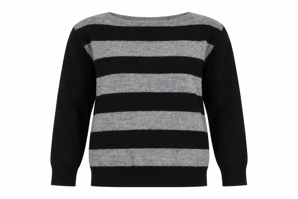 J.Crew Women's Black Stripe Pullover Jumper Size S