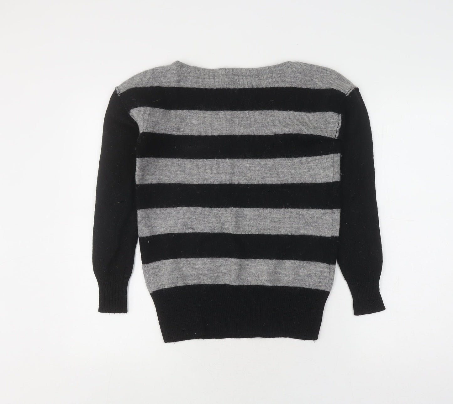 J.Crew Women's Black Stripe Pullover Jumper Size S