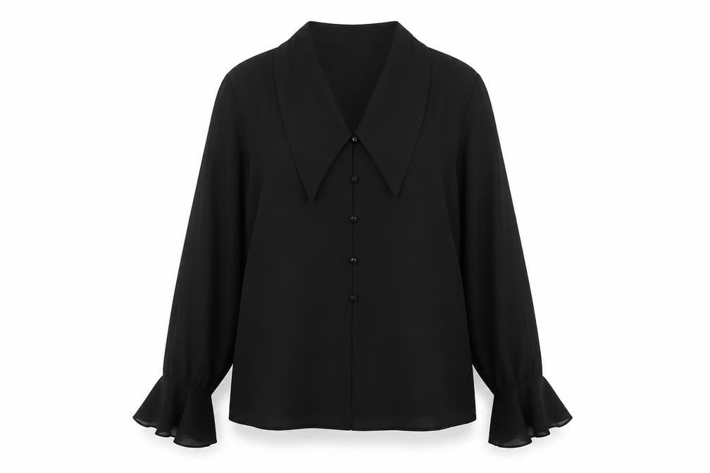 Windsmoor Women's Black Blouse, Size 14, Casual Collared