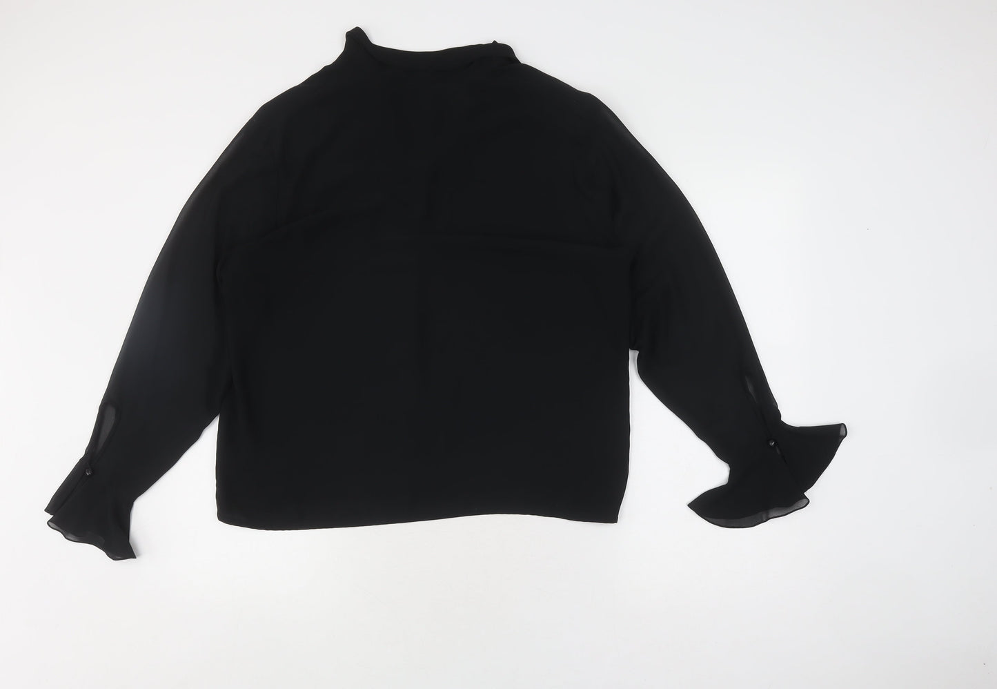 Windsmoor Women's Black Blouse, Size 14, Casual Collared