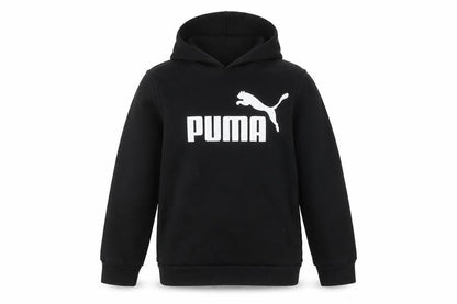 Front view of Puma boys’ black hoodie pullover 11-12 years sports logo