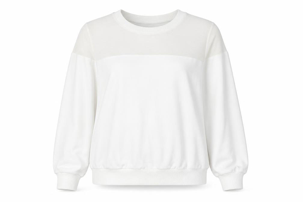 White Unisex Pullover Sweatshirt, Size M, Lightweight