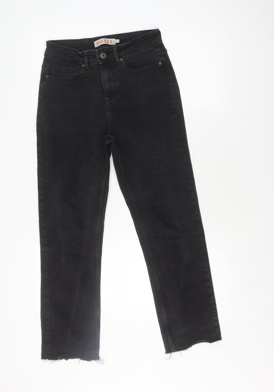 Pieces Women's Black Straight Jeans S