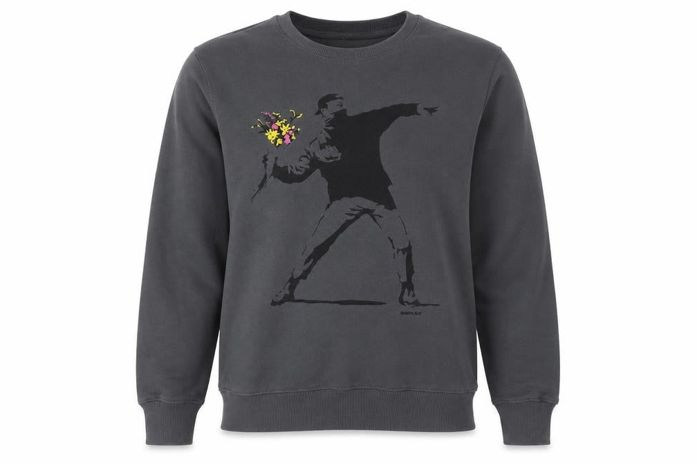 S-Ponder Grey Cotton Unisex Art Sweatshirt L