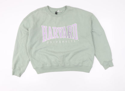 H&M Womens Green Pullover Sweatshirt Size 12