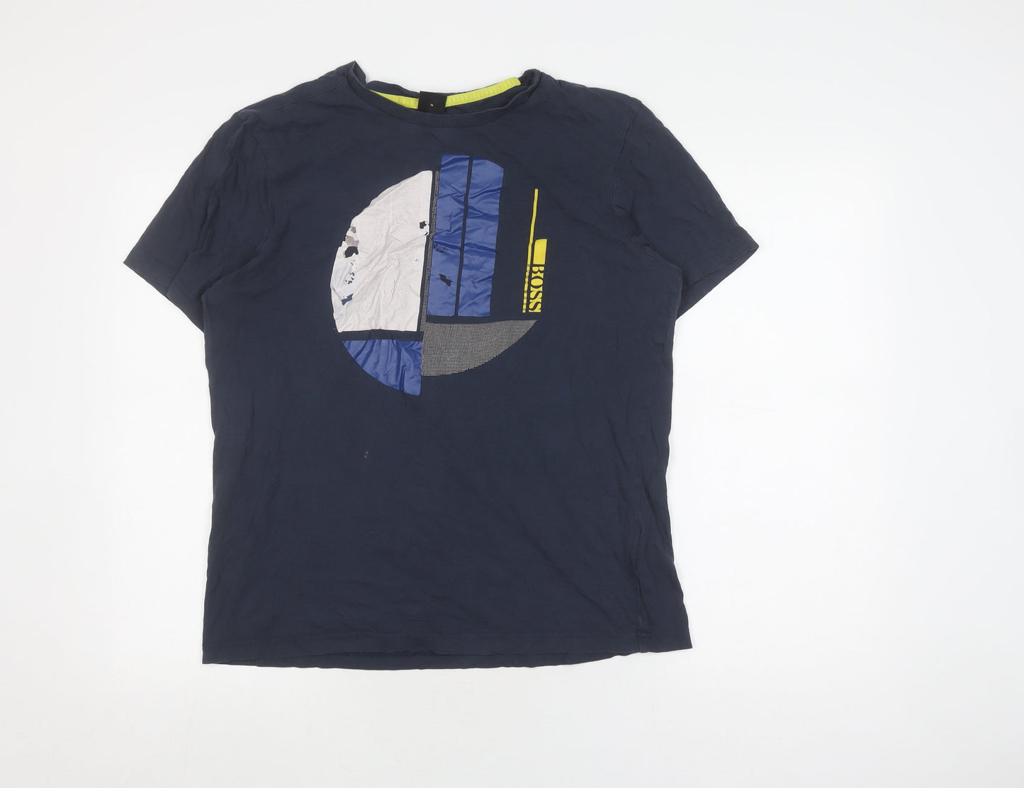 Hugo Boss Men's Blue Graphic T-Shirt, Medium