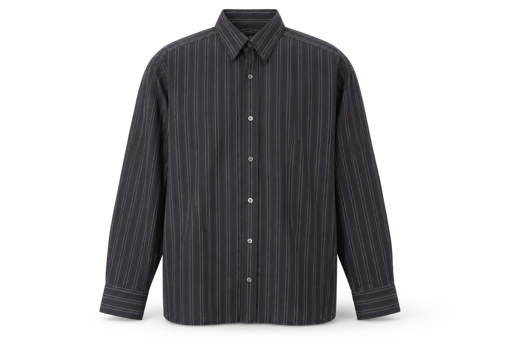 Marks & Spencer Men's Black Striped Shirt M