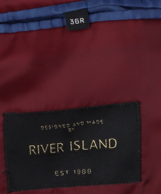 River Island Men's Blue Blazer Size 36R, Formal Jacket