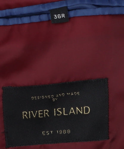 River Island Men's Blue Blazer Size 36R, Formal Jacket