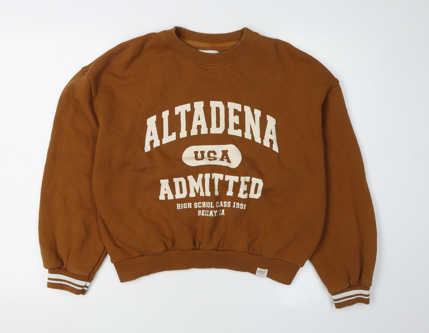 Women's Brown Pullover Sweatshirt XS - Casual College Style