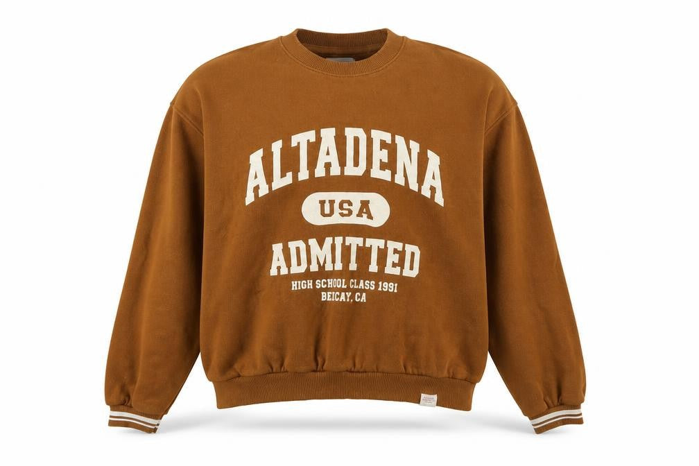 Women's Brown Pullover Sweatshirt XS - Casual College Style
