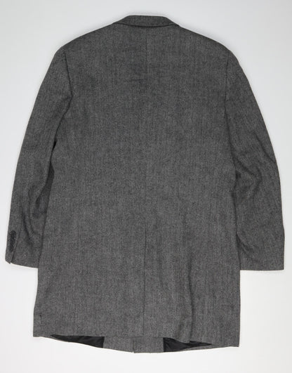 Next Men's Grey Herringbone Blazer, L, Elegant Formal Jacket