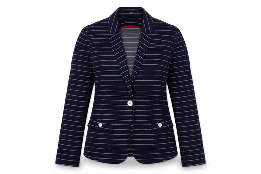 Isle Women's Blue Striped Suit Jacket Size 12