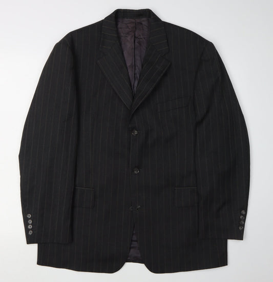 Michael Stewart Men's Black Striped Blazer 40S