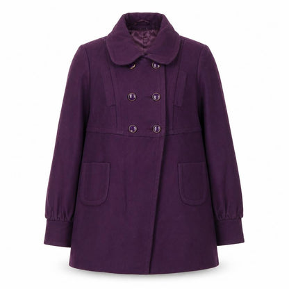 Monsoon Women's Purple Wool Pea Coat Size 16