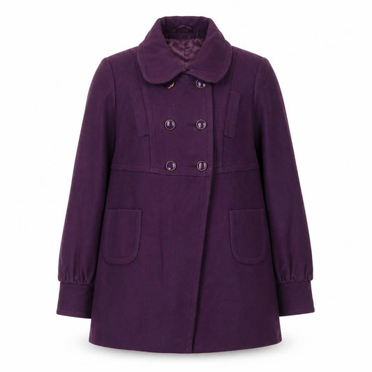 Monsoon Women's Purple Wool Pea Coat Size 16