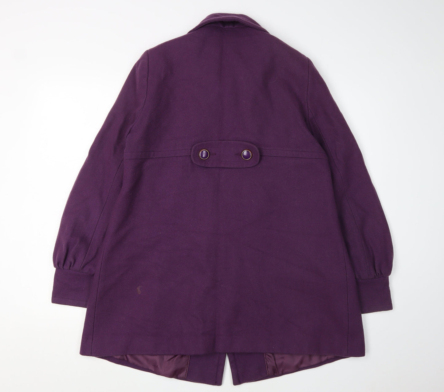 Monsoon Women's Purple Wool Pea Coat Size 16