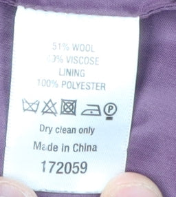 Monsoon Women's Purple Wool Pea Coat Size 16
